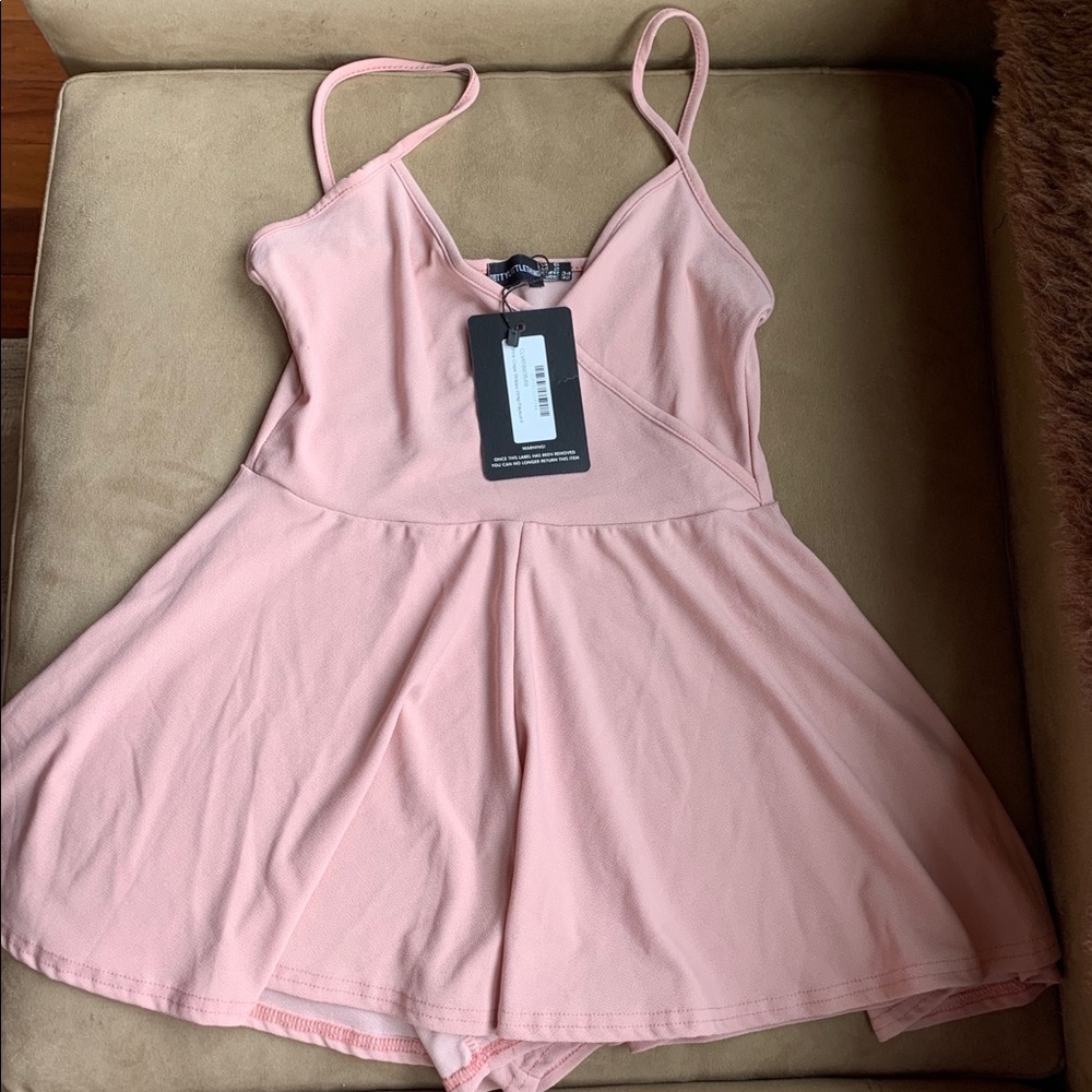 PrettyLittleThing pink romper- NEVER WORN W/ TAGS!